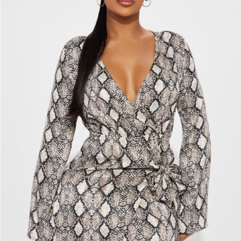 Fashion Nova Snake Print Mini Dress